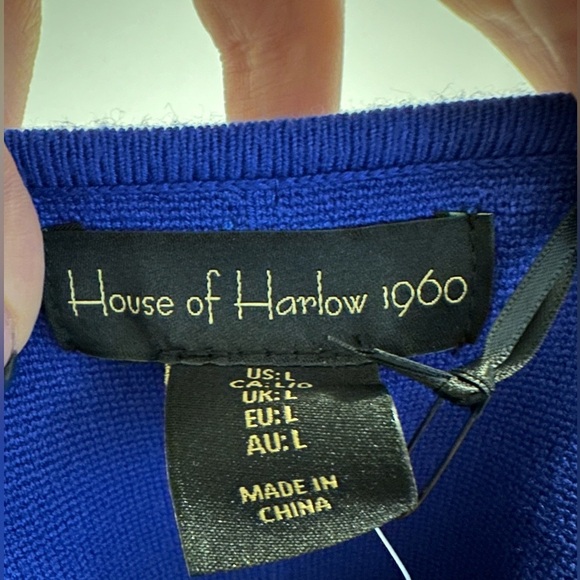 House of Harlow Royal Blue Sweater Crop Top - Picture 2 of 3